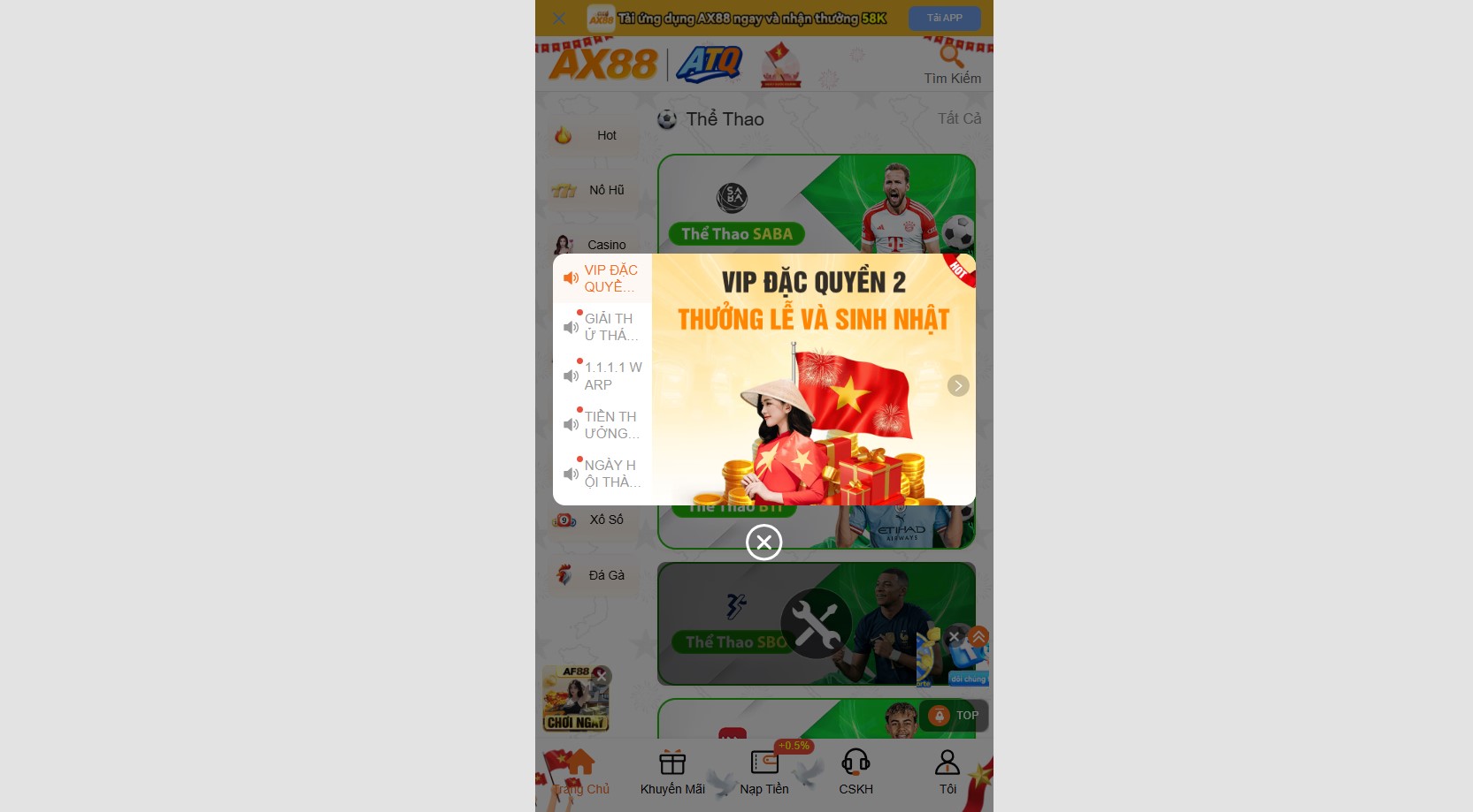 Giao diện ứng dụng mà người dùng sẽ thấy sau khi tải app AX88
